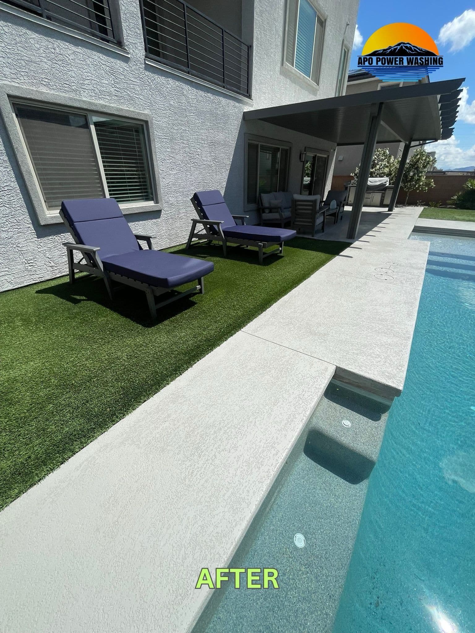 Pool Deck Transformation with APO Power Washing image